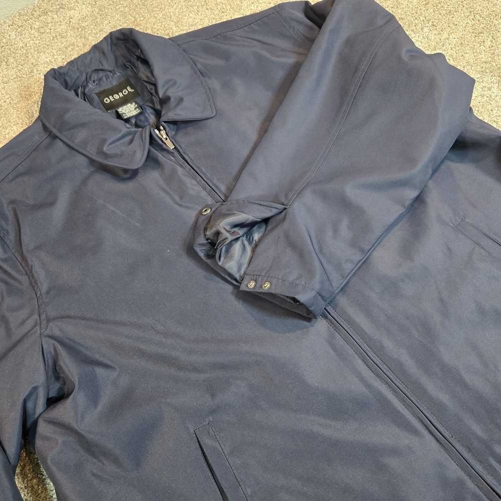 George Lightweight Navy blue Quilted Lined Jacket‎ Coat Size Mens 3XL 54-56 Work